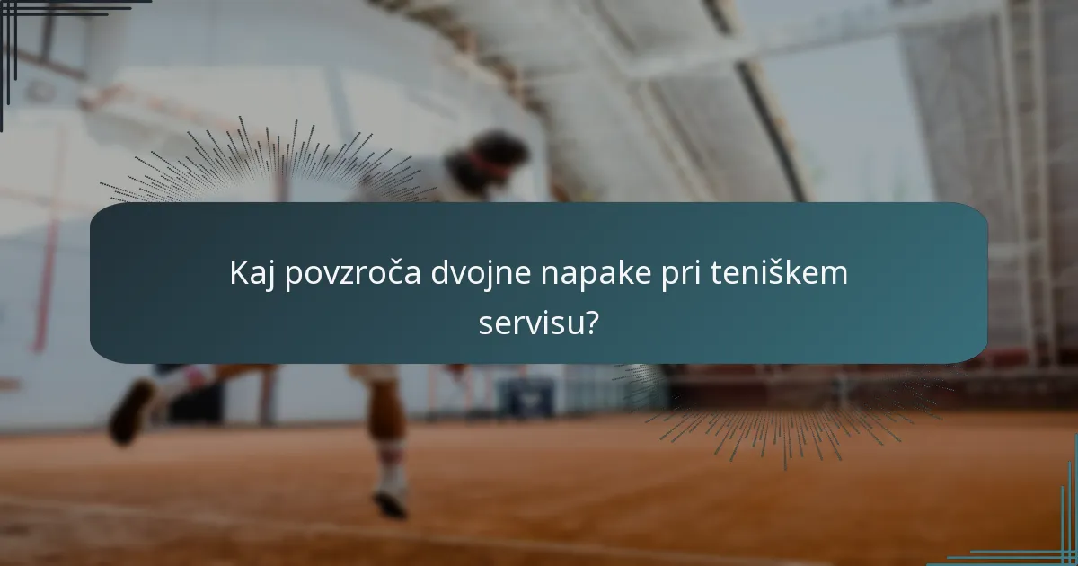 Kaj so napake pri nepravilnem prijemu v teniškem servisu?