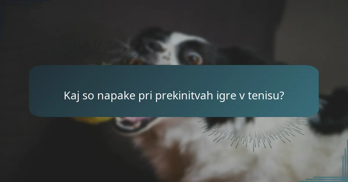 Kaj so kršitve opreme v tenisu?