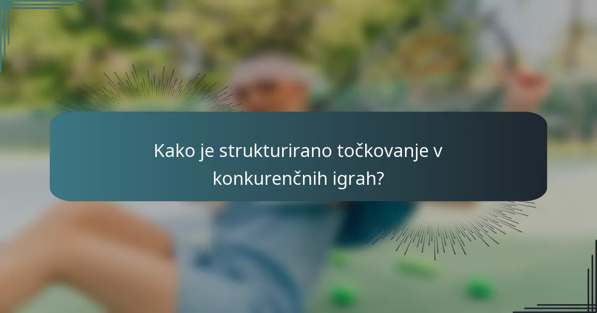 Kako je strukturirano točkovanje v konkurenčnih igrah?