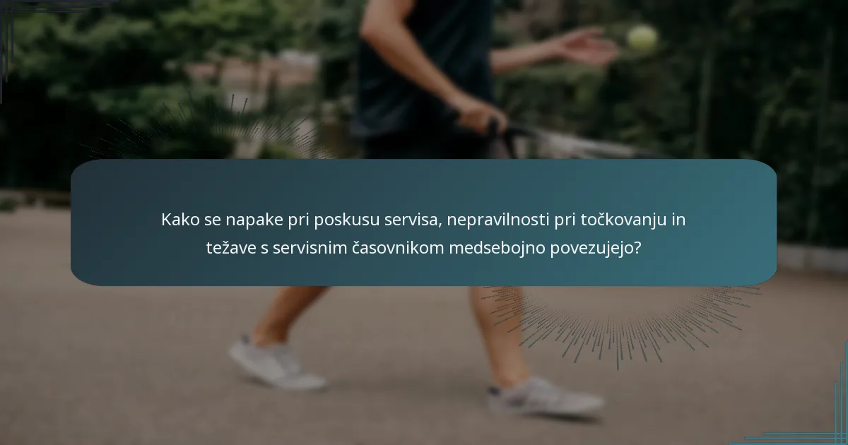 Katere so pravila glede nepravilnosti pri točkovanju med servisom?