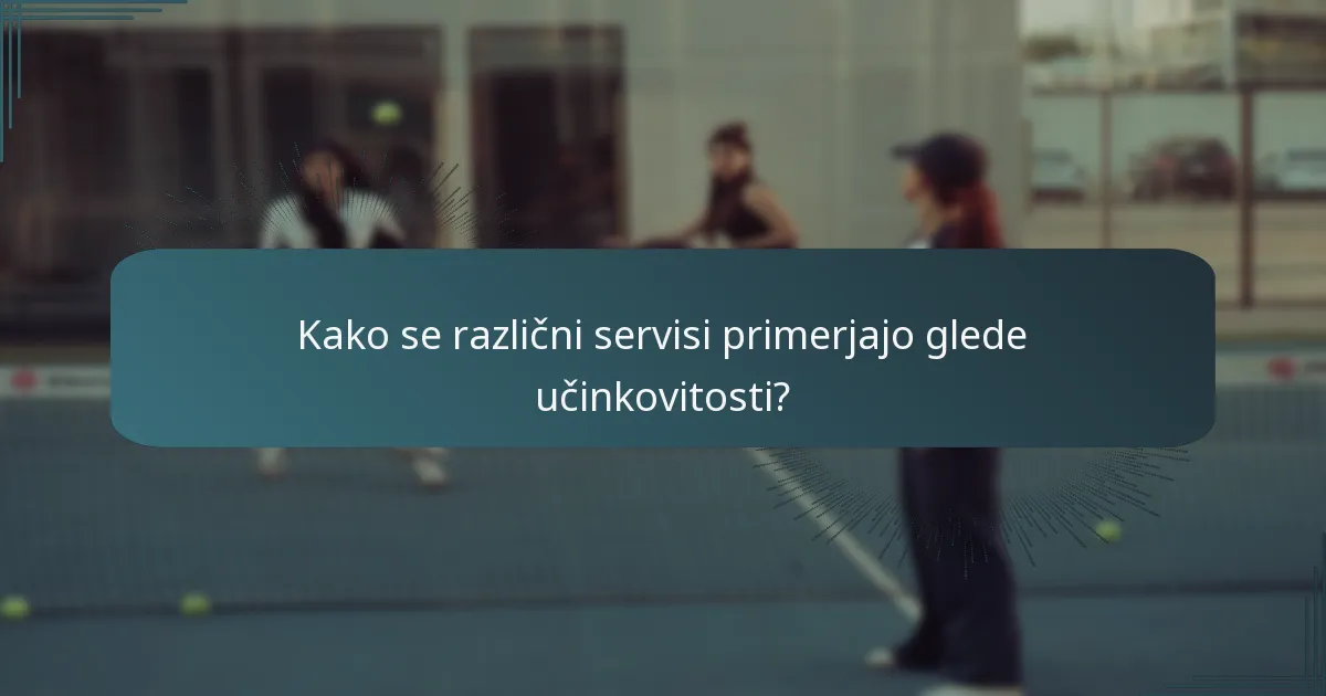 Kako se različni servisi primerjajo glede učinkovitosti?