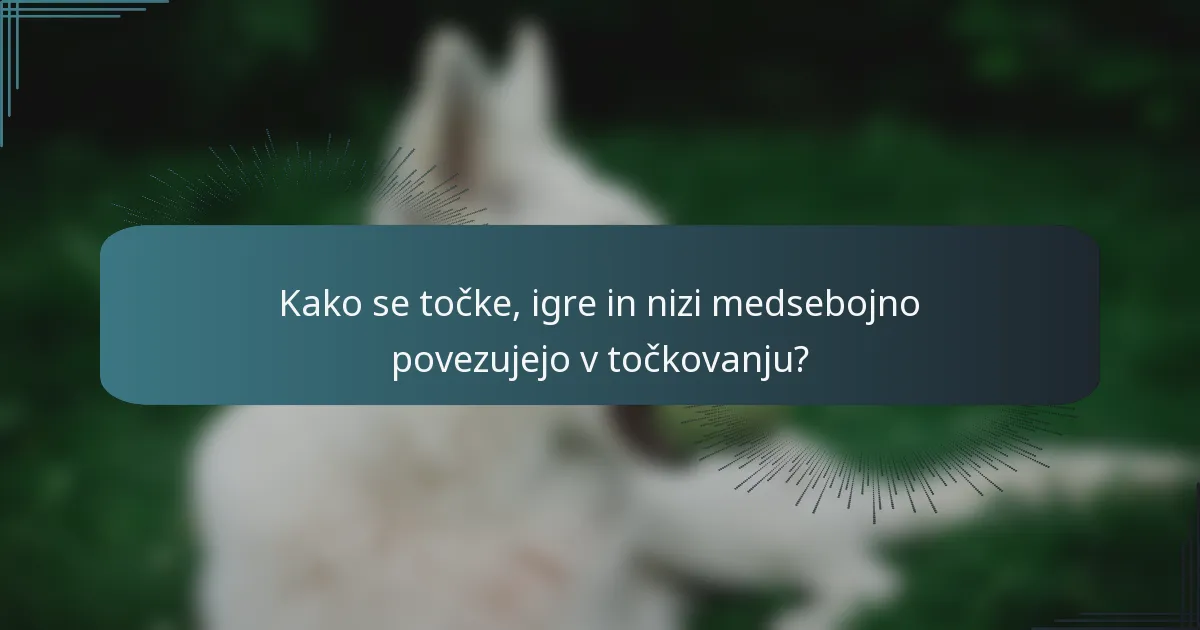 Kako se točke, igre in nizi medsebojno povezujejo v točkovanju?