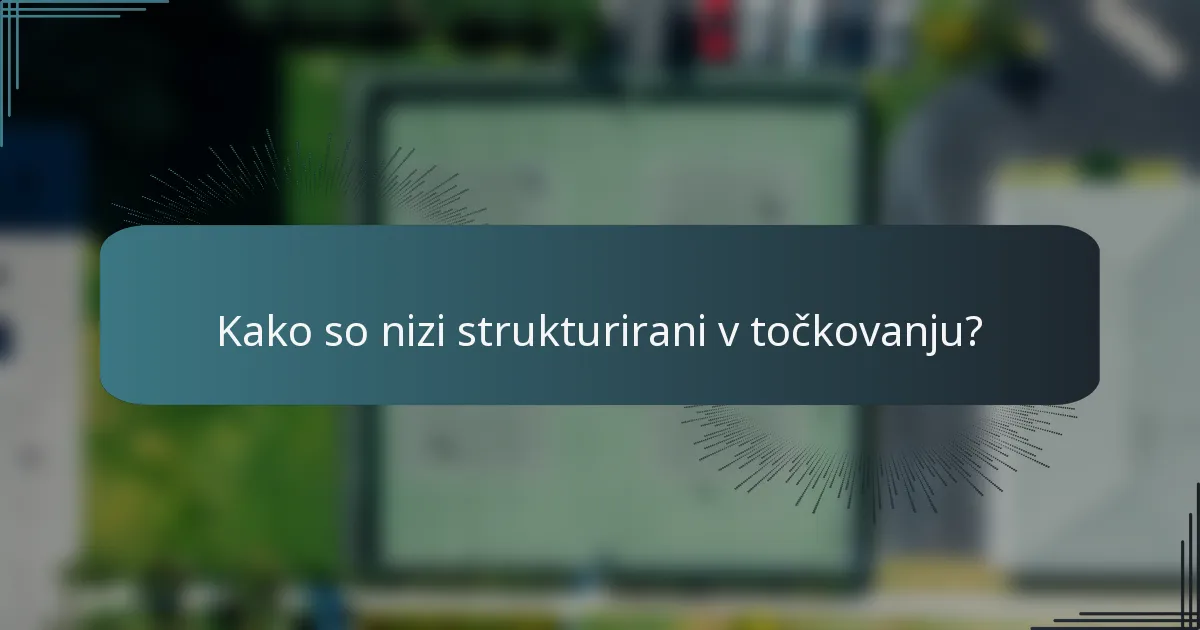 Kako so nizi strukturirani v točkovanju?