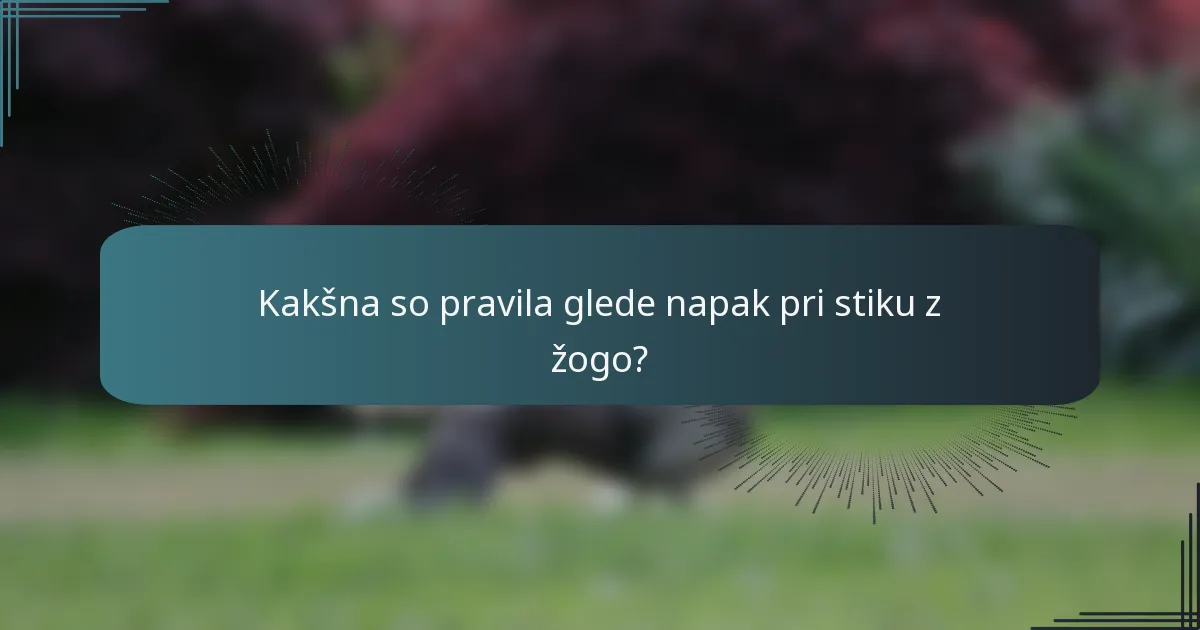 Kakšna so pravila glede napak pri stiku z žogo?