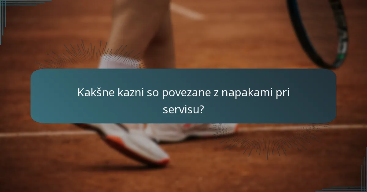 Kakšne kazni so povezane z napakami pri servisu?